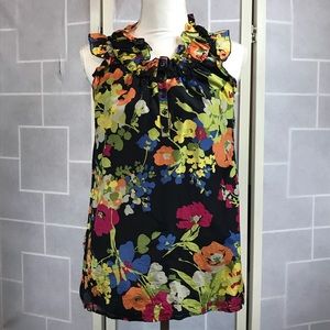 LOFT ruffle collar sleeveless blouse S